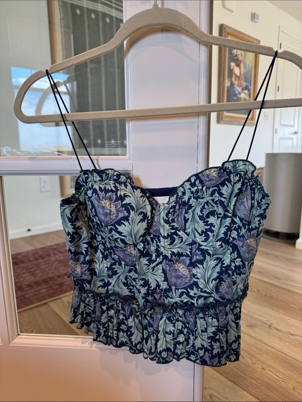 Hyacinth House Multi Blue Leafy Dylan Bustier Top - Small